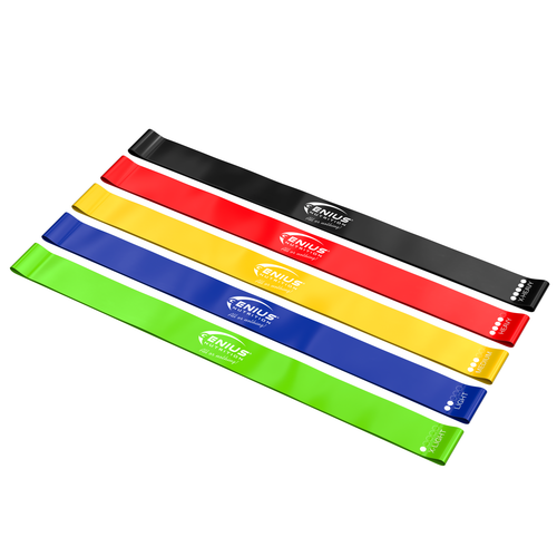 SET BENZI ELASTICE GG-2 (RESISTANCE BANDS) Genius Nutrition - Perfect pentru tonifierea fesierilor, intarirea zonei abdominale si sculptarea picioarelor, fiind un accesoriu esential pentru orice rutina de antrenament  la sala sau in aer liber.