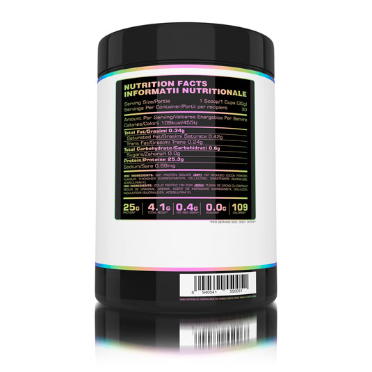 SOY PROTEIN ISOLATE 900g 30serv Genius Nutrition Chocolate - Plant based protein supplement ideal for lean muscle growth and maintenance rich in essential amino acids and easy to digest.