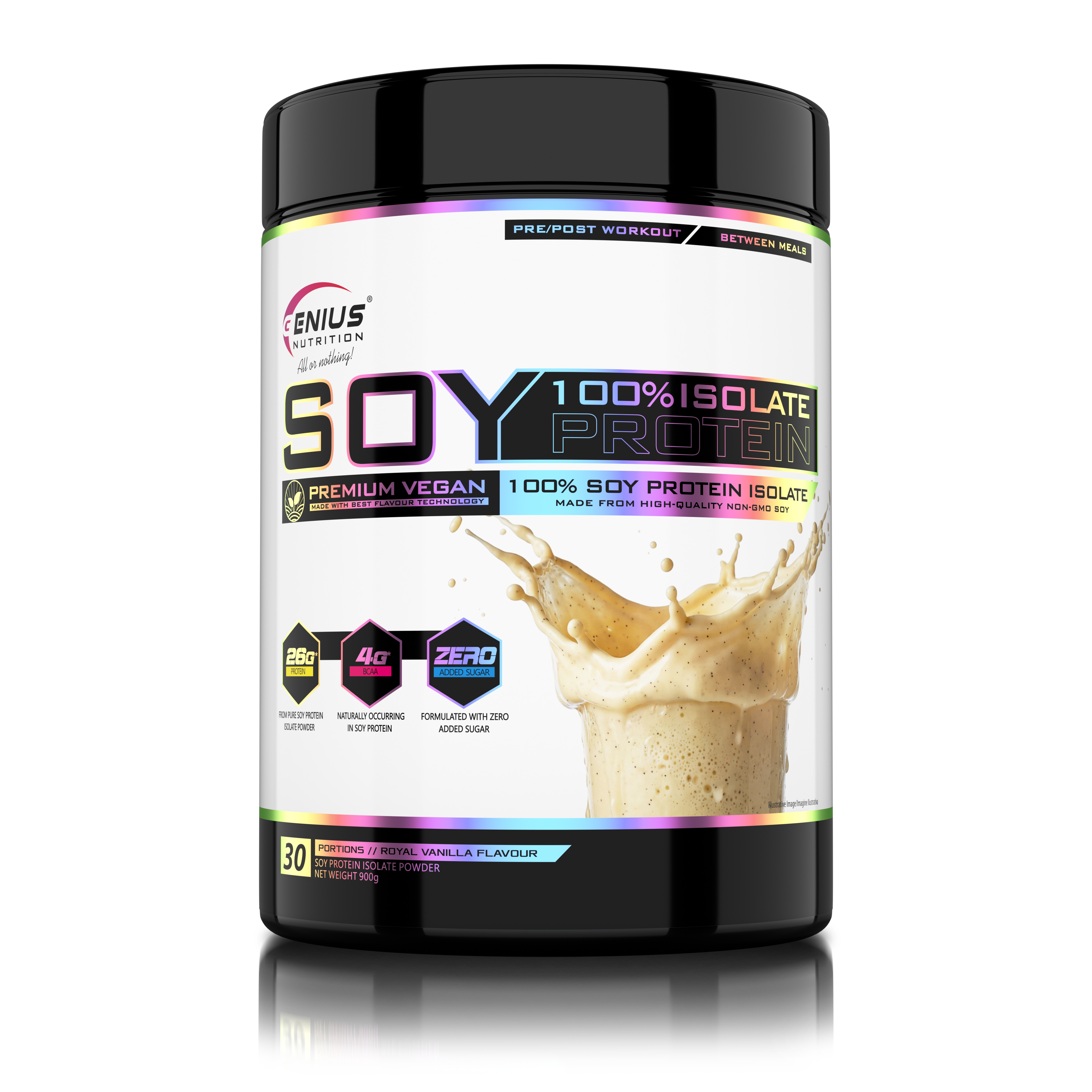 Soy 100% Isolate Vanilla - Royal Vanilla Flavour flavor protein powder by Genius Nutrition