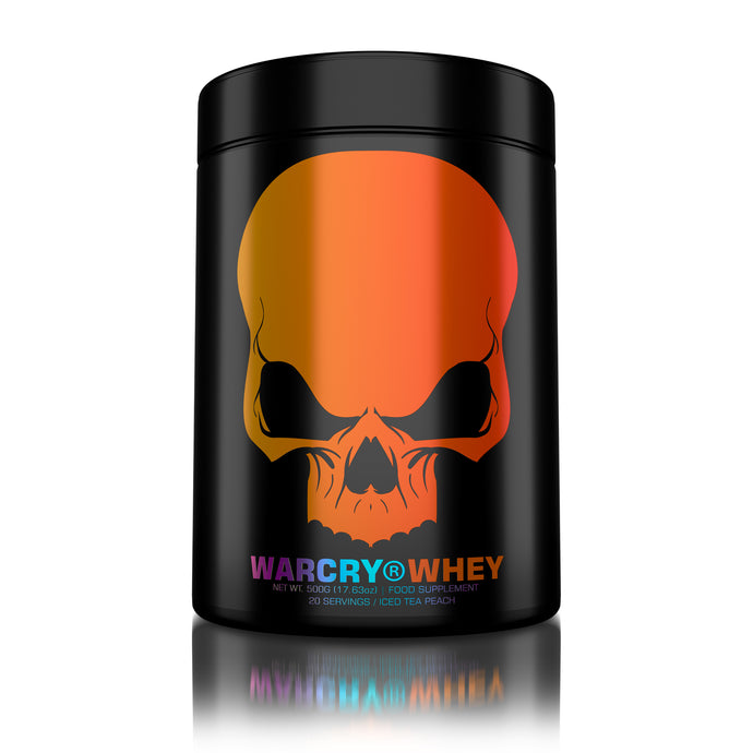 WARCRY CLEAR WHEY 500g 20serv Genius Nutrition Iced Tea Peach - Low-calorie clear whey isolate protein supplement with no added sugars or fats, minimal lactose.