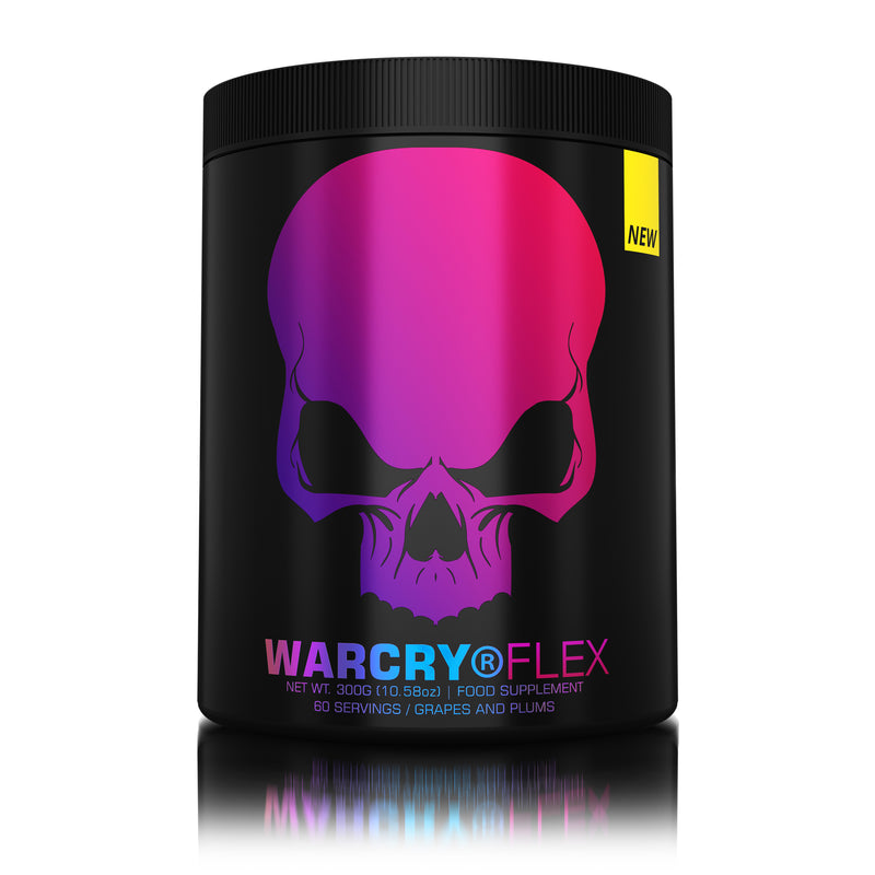 Load image into Gallery viewer, WARCRY FLEX 300g 60serv Genius Nutrition Grapes &amp; Plums - Natural joint health supplement in powder form that contributes to the restoration and maintenance of joint mobility and functionality.
