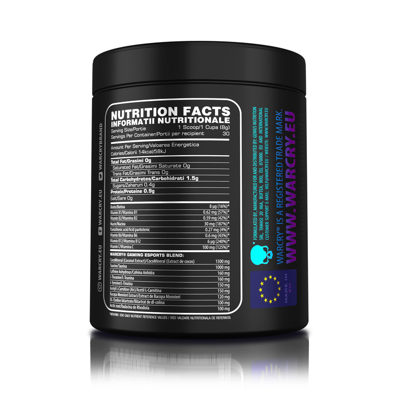 Load image into Gallery viewer, WARCRY GAMING 240g 30serv Genius Nutrition Diablo&#39;s Blood - Supplement designed for high-intensity gaming sessions, enhancing cognitive focus, boosting energy, sharpening memory, alleviating stress, and promoting optimal hydration.
