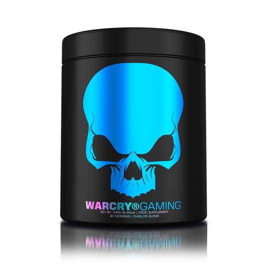 WARCRY GAMING 240g 30serv Genius Nutrition Diablo's Blood - Supplement designed for high-intensity gaming sessions, enhancing cognitive focus, boosting energy, sharpening memory, alleviating stress, and promoting optimal hydration.