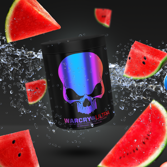 WARCRY ULTRA 300g 30serv Genius Nutrition Watermelon - Performance focused pre-workout supplement designed to increase energy, sustain endurance, promote muscle fullness, and improve mental focus during training.