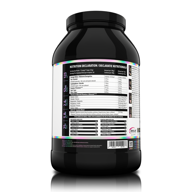 Load image into Gallery viewer, WHEY-X5® 2000g/60serv Genius Nutrition Salted Caramel - Protein blend of whey isolate and concentrate, ideal for lean muscle growth and recovery, enriched with digestive enzymes for enhanced absorption.
