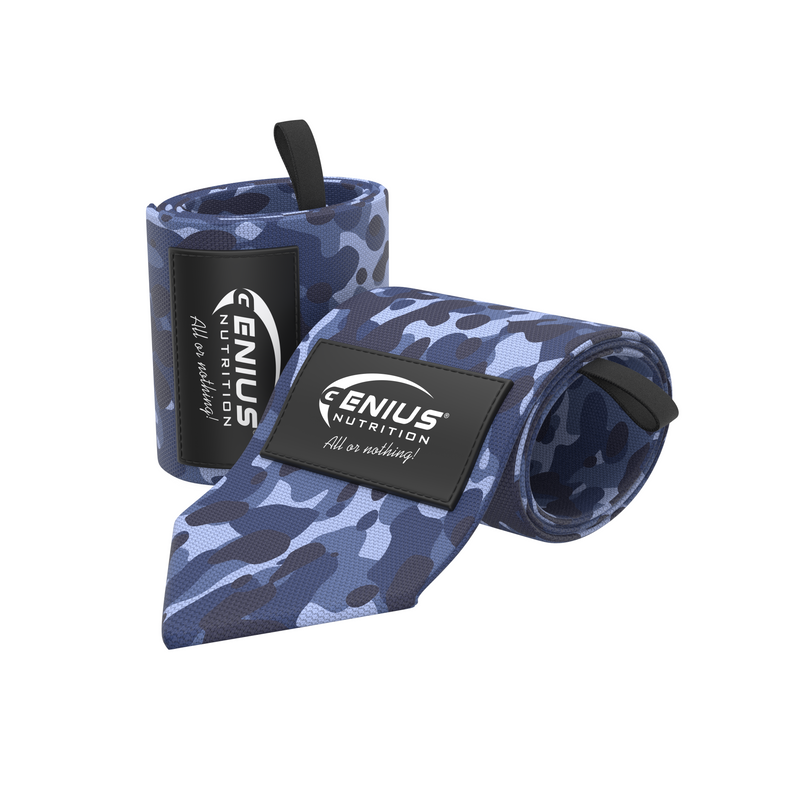 Load image into Gallery viewer, WRIST WRAPS GG-1 Genius Nutrition Blue - Wrist protection essential for strength exercises, helping to prevent injuries and enhance performance.
