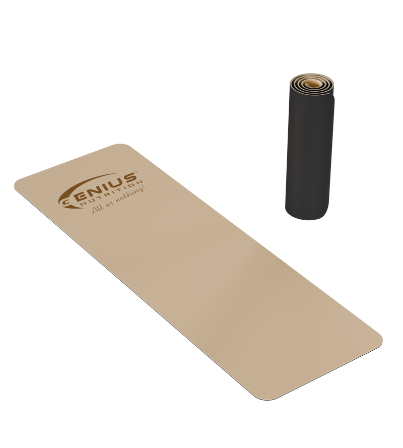 Load image into Gallery viewer, YOGA MAT PU Genius Nutrition Orange - Perfect for your yoga, pilates, and fitness sessions.
