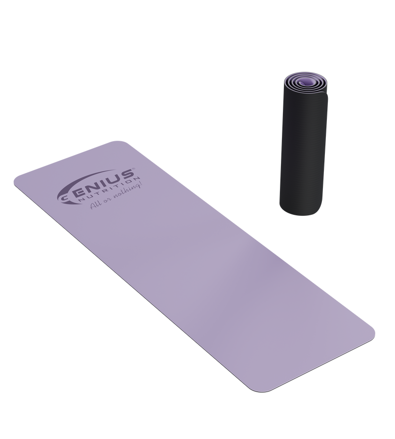Load image into Gallery viewer, YOGA MAT PU Genius Nutrition Purple - Perfect for your yoga, pilates, and fitness sessions.
