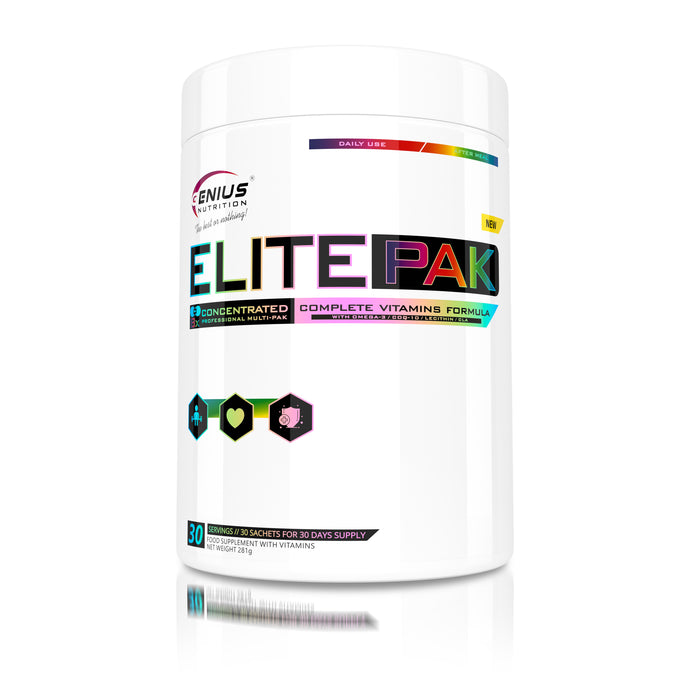 ELITEPAK 30paks Genius Nutrition – Supplement with essential vitamins and minerals enriched with Omega 3 and 6 to support elite athletes performance.