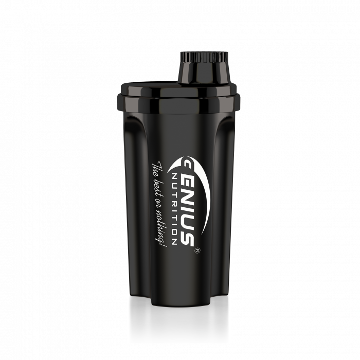 Load image into Gallery viewer, Genius Nutrition® Shaker 700ml Black - Ideal shaker for fast and efficient mixing of nutritional supplements, BPA-free for safety and health.
