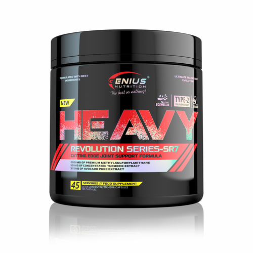 HEAVY 180caps 45serv Genius Nutrition – Anti inflammatory supplement for ligament repair, essential for activities that intensely stress the joints.