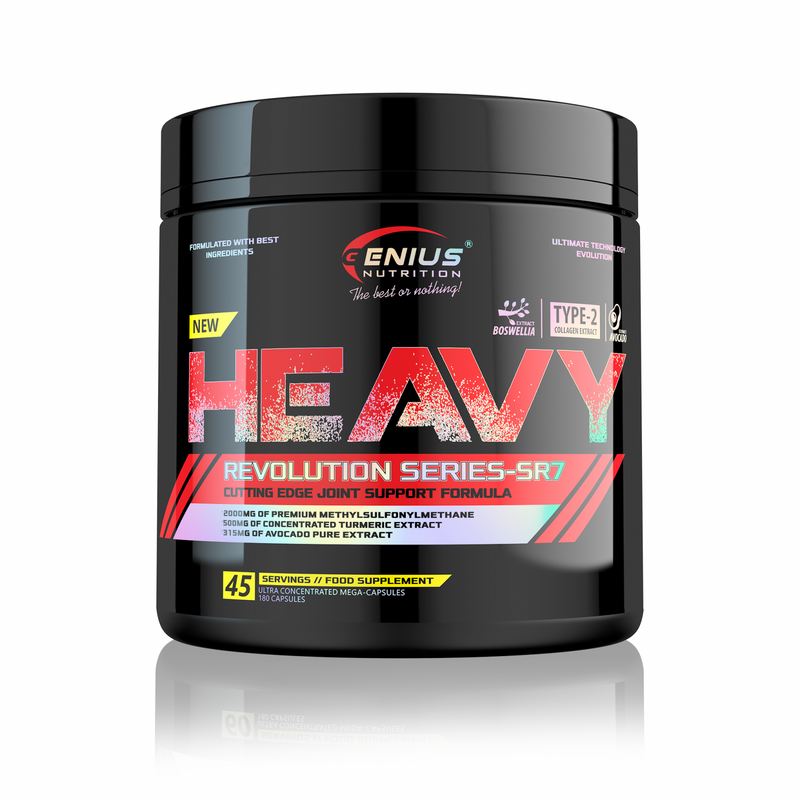 Load image into Gallery viewer, HEAVY 180caps 45serv Genius Nutrition – Anti inflammatory supplement for ligament repair, essential for activities that intensely stress the joints.
