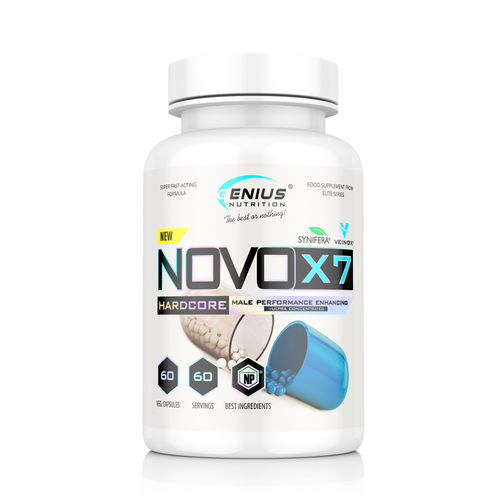 NOVO-X7 60caps 60serv Genius Nutrition - Complete formula supplement designed to improve physical performance, decrease body fat and boost testosterone.