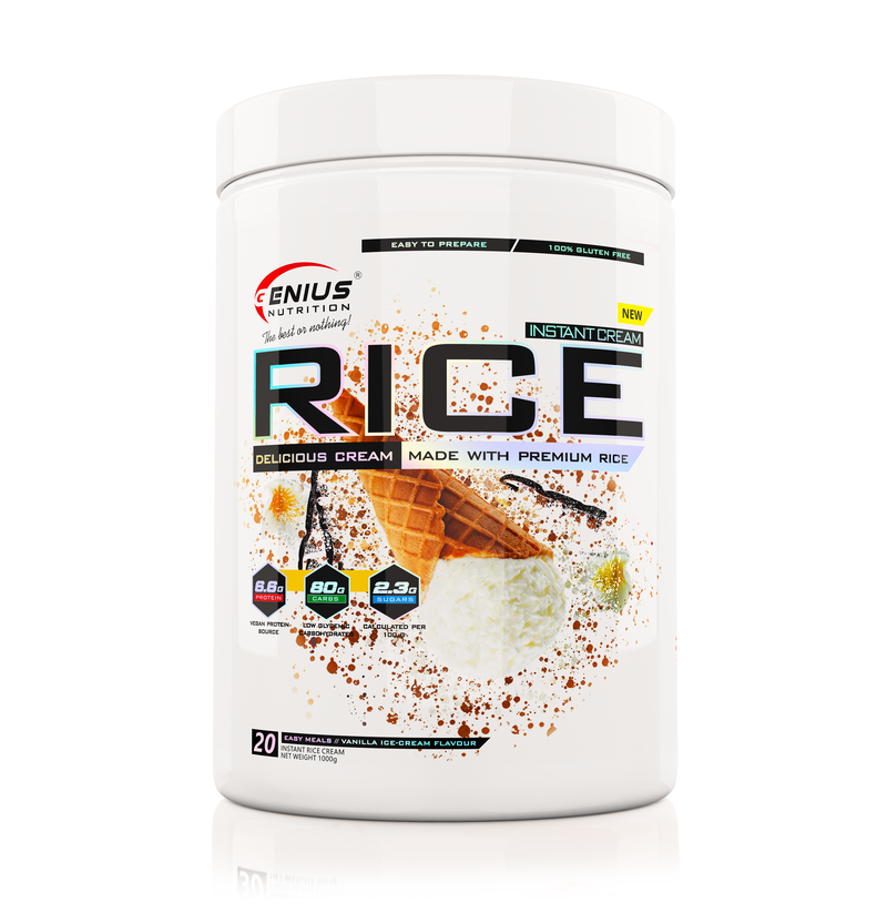Load image into Gallery viewer, RICE CREAM 1000g Genius Nutrition Vanilla Ice-Cream - Premium gluten-free rice cream, a healthy source of carbs, perfect for muscle growth and recovery.
