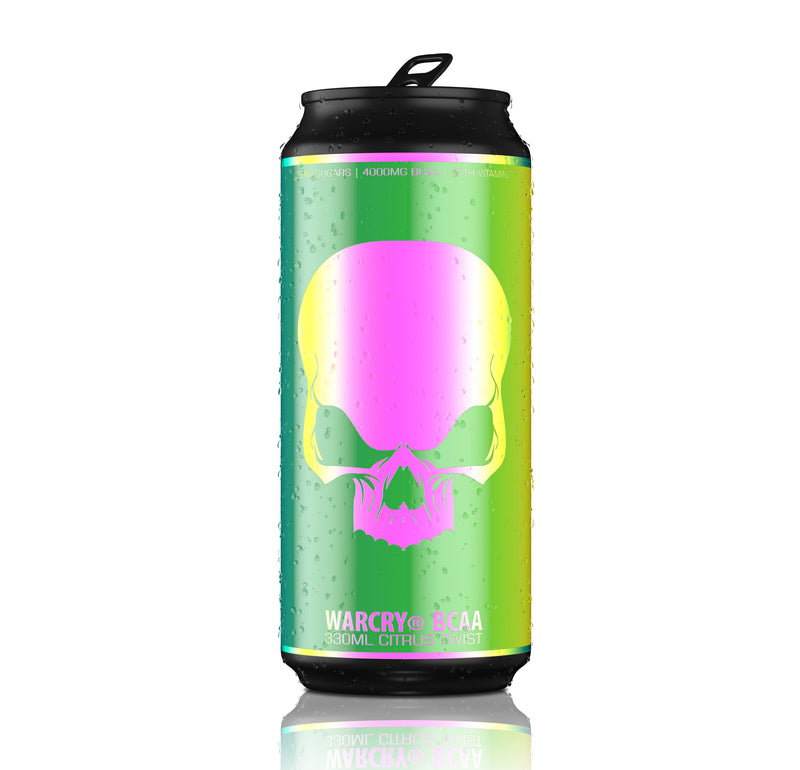 Load image into Gallery viewer, WARCRY® BCAA 330ML Citrus Twist - The perfect combination of BCAA, malate citrulline, and essential vitamins for optimal muscle recovery, with no calories, sugar, or artificial colors, in a ready-to-drink dose.
