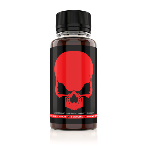 WARCRY SHOT 100ml 1serv Genius Nutrition Mad Cola - RTD pre-workout shot with a high caffeine content, perfect for energy, pump, endurance, and muscle fullness.