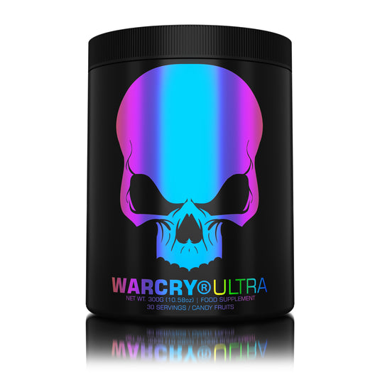 WARCRY ULTRA 300g 30serv Genius Nutrition Candy Fruits - Performance focused pre-workout supplement designed to increase energy, sustain endurance, promote muscle fullness, and improve mental focus during training.